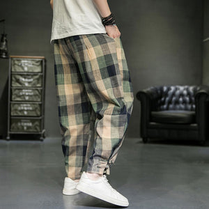 Men's Plaid Harem Pants