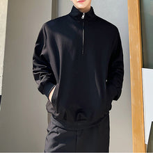 Load image into Gallery viewer, Solid Color Stand Collar Half Zip Sweatshirt
