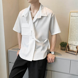 Thin Point Collar Big Pocket Shirt