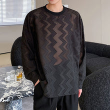 Load image into Gallery viewer, Thin Mesh Dark Pattern Long Sleeve T-Shirt
