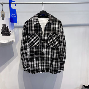 Plaid Weave Shirt Jacket