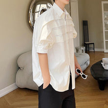 Load image into Gallery viewer, Pleated Trim Half Sleeve Shirt
