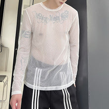 Load image into Gallery viewer, Sheer Mesh Crew Neck Long Sleeve T-Shirt
