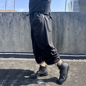 Dark Black Wide-leg Pants