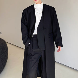 Fake Two-piece Mid-length Trench Coat