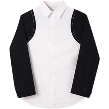 Load image into Gallery viewer, Hand Stitched Black And White Contrast Shirt
