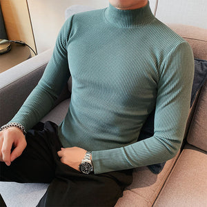 Slim Fit Striped Turtleneck T-shirt