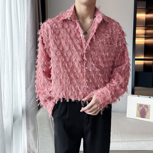 Fringe Transparent Stage Long Sleeve Shirt