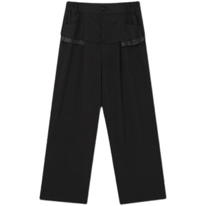 Colorblock Patch Fake Two-Piece Trousers