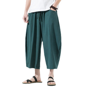 Loose Harem Stretch Cropped Wide Leg Pants