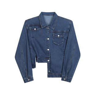 Irregular Denim Button Jacket