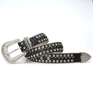 Punk Pin Buckle Faux Diamond Inlaid Belt