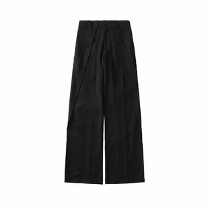 Irregularly Pressed Pleated Trousers