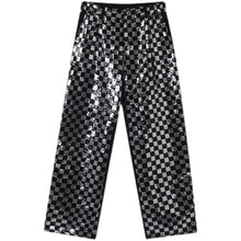 Load image into Gallery viewer, Sequin-paneled Plaid Trousers
