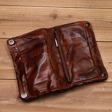 Load image into Gallery viewer, Retro Handmade Leather Wallet Multi Card Slots Wallet
