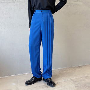 Wrinkled Casual Elastic Waist Trousers