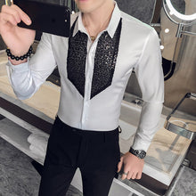 Load image into Gallery viewer, Slim Fit Sequin Long Sleeve Shirt
