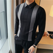 Load image into Gallery viewer, Fake Two Piece Shirt Collar Slim Sweater
