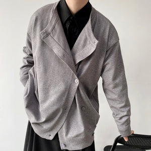 Round Neck Double Breasted Cardigan