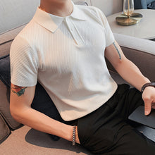 Load image into Gallery viewer, Thin Knit Lapel Slim Polo Shirt
