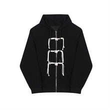 Load image into Gallery viewer, Vintage Button Zipper Hooded Jacket
