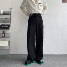 Load image into Gallery viewer, Casual Wide-leg Pants with Belt Metal Buckle
