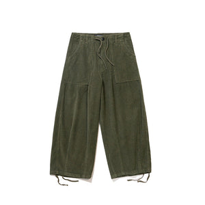 Loose Drawstring Corduroy Trousers