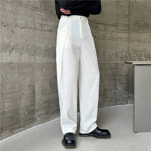 Stitching Design Wide Legs Falling Casual Pants