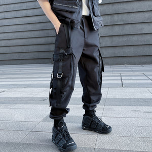 Techwear Big Pocket Elastic Waist Cargo Pants