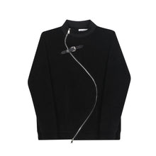 Load image into Gallery viewer, Zipper Irregular Stand Collar Sweater
