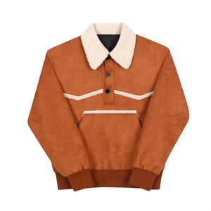 Retro Casual Sherpa Collar Sweatshirt