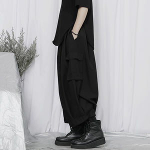 Japanese Large Pocket Casual Wide-leg Pants