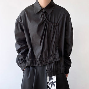 Dark Irregular Placket Lightweight Jacket