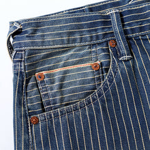 Load image into Gallery viewer, Loose Striped Denim Shorts
