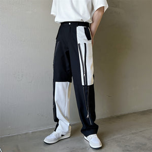 Multi-Zip Casual Straight Leg Pants