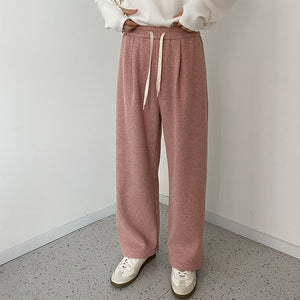 Straight Drape Wide Leg Knit Pants