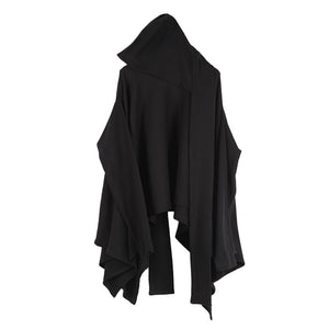 Dark Removable Cap Loose Cloak