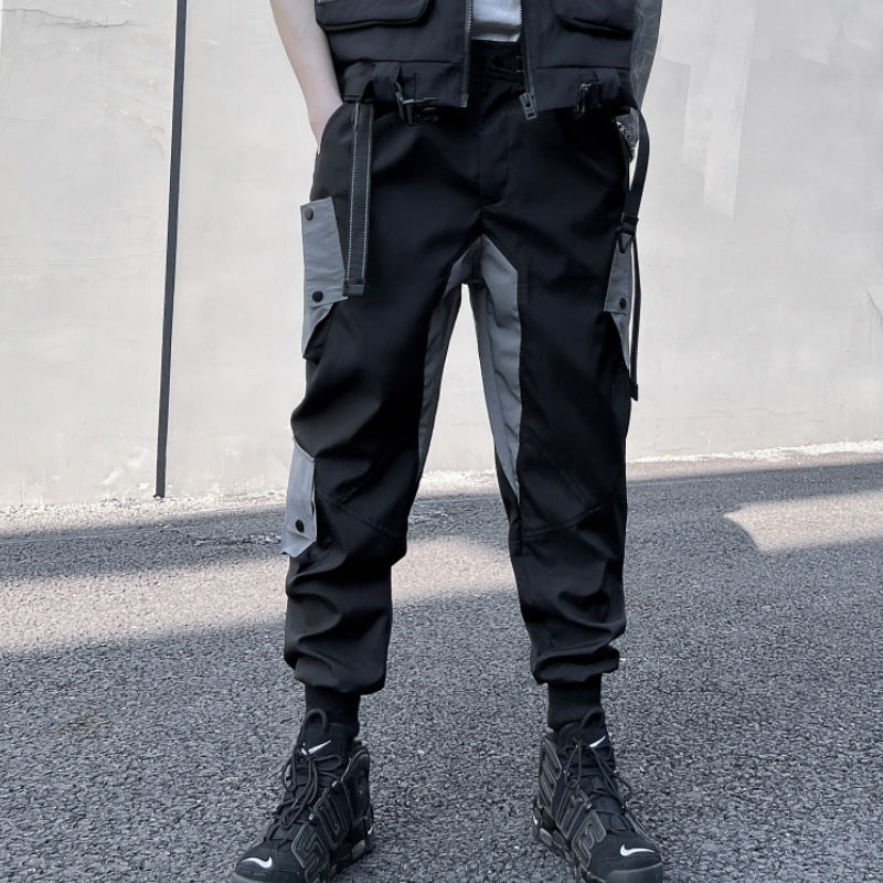 Techwear Reflective Decorative Stitching Cargo Pants