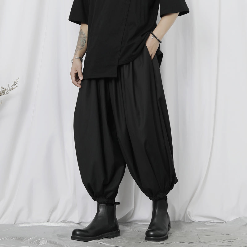 Cropped Loose Wide-leg Pants