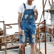 Load image into Gallery viewer, Loose Retro Denim Ripped Overalls
