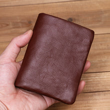 Load image into Gallery viewer, Vintage Leather Bi-fold Zipper Wallet
