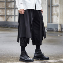 Load image into Gallery viewer, Black Cropped Casual Hakama Pants
