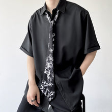 Load image into Gallery viewer, Printed Tie Short Sleeve Casual Shirt
