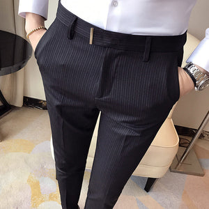 Striped Slim-Fit Trousers