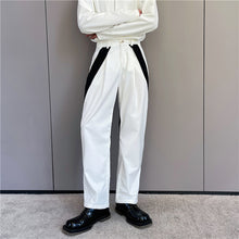 Load image into Gallery viewer, Black And White Contrast Tie Irregular Pants
