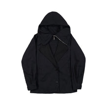 Load image into Gallery viewer, Large Lapel Hooded Retro Jacket
