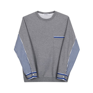 Striped Color Contrast Panel Sweatshirt