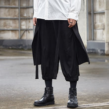 Load image into Gallery viewer, Black Cropped Casual Hakama Pants
