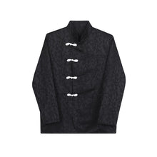 Load image into Gallery viewer, Jacquard Satin Stand Collar Buckle Vintage Jacket
