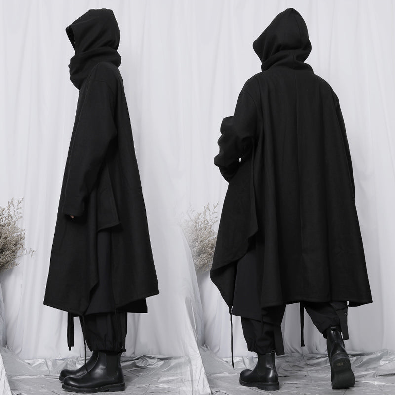 Long Loose Hooded Woolen Coat – stylesock